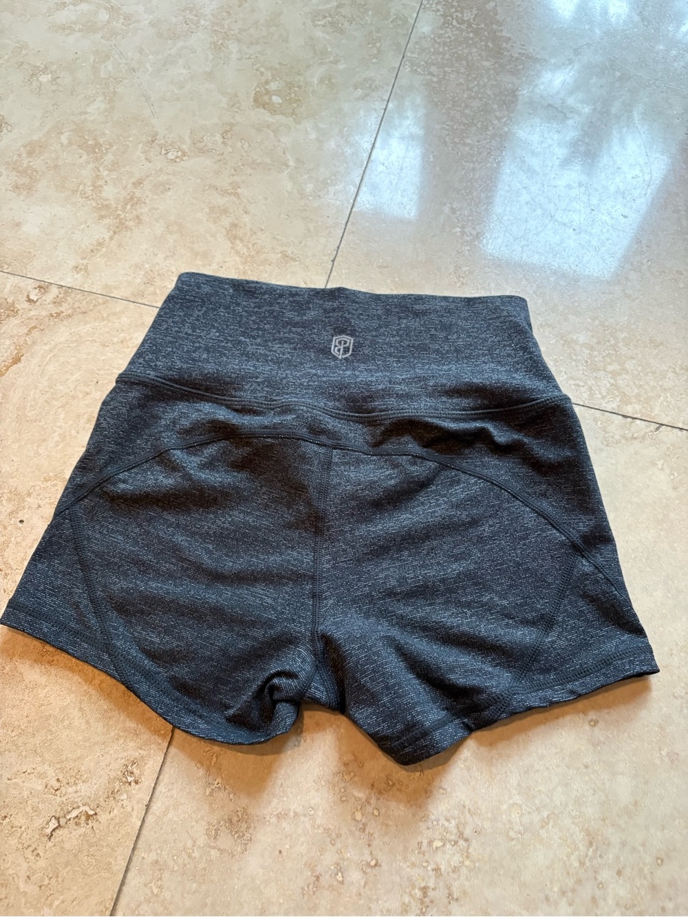 Born Primitive Gray Speckled Women's Performance Shorts - Picture 3 of 5
